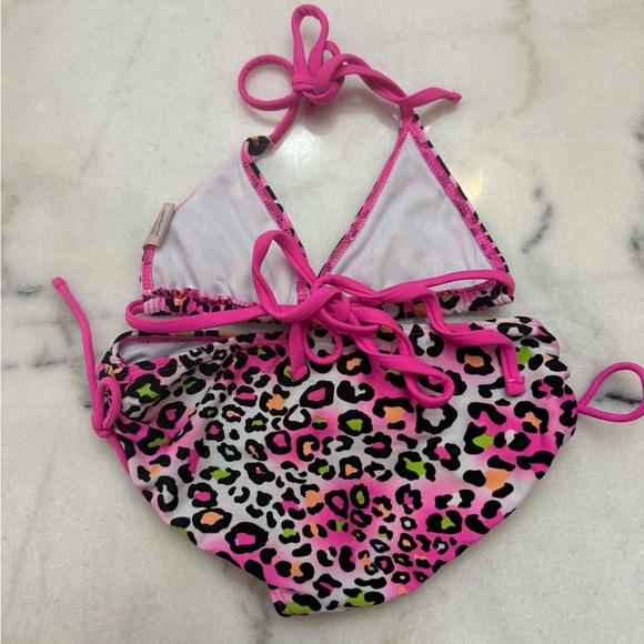 Kanu Surf Girls' Splash Bikini Swimsuit Pink Leopard - Picture 2 of 7